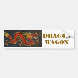 ROTER CARTOON-DRACHE AUTOAUFKLEBER