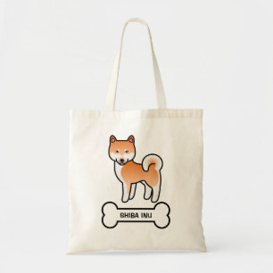 Roter Cartoon Shiba Inu Tragetasche