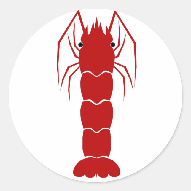 Roter Cartoon Shrimp/Garnelen Runder Aufkleber (Vorderseite)
