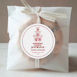 Roter Champagner Tower Nichts Extravagant nur Lieb Runder Aufkleber