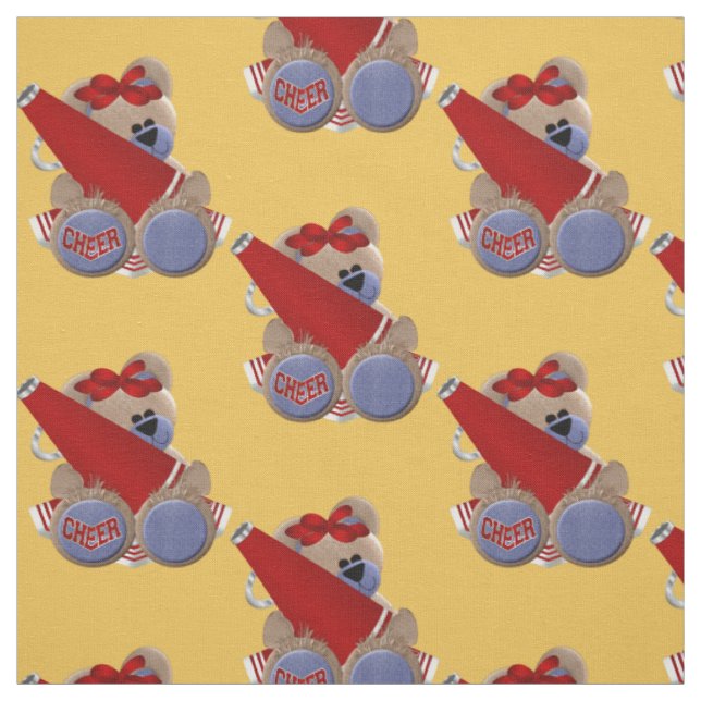 Roter Cheerleader-Bär Stoff (Muster)