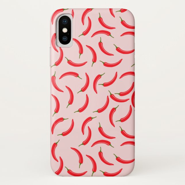 Roter Chili-Muster Case-Mate iPhone Hülle (Rückseite)