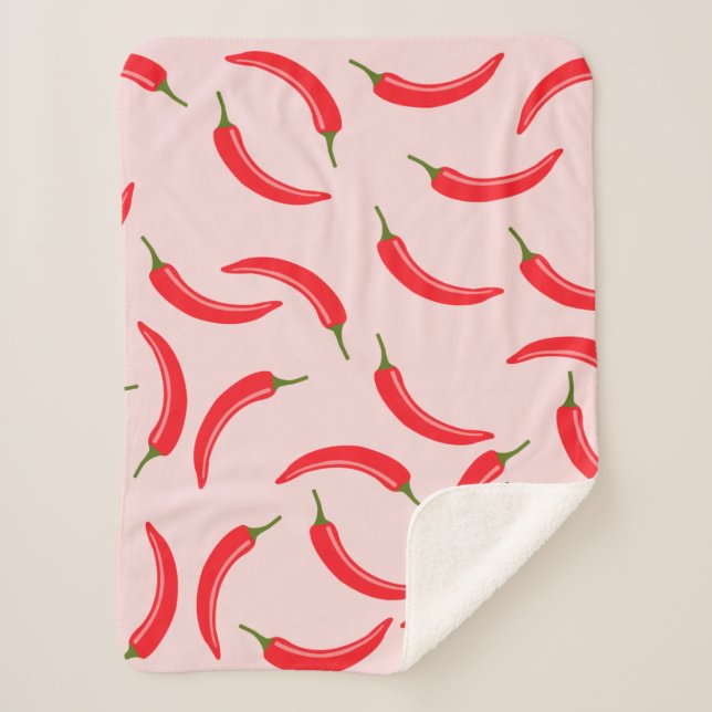Roter Chili-Muster Sherpadecke (Vorderseite)