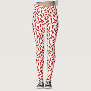 Roter Chili Paprikaschoten auf Weiß Leggings