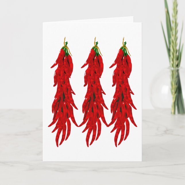 Roter Chili Paprikaschoten Grußkarte Karte (Vorderseite)
