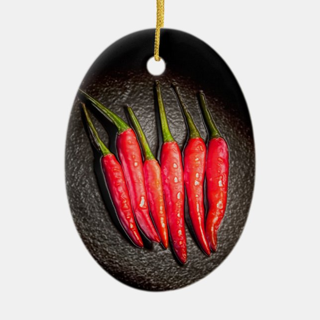 Roter Chili Paprikaschoten Ornament (Vorne)