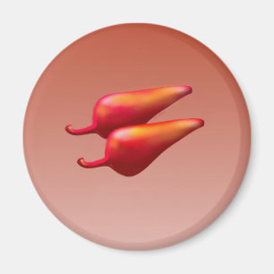 Roter Chili Paprikaschoten rund Magnet