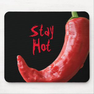 Roter Chili-Pfeffer bleibe heiß Mousepad