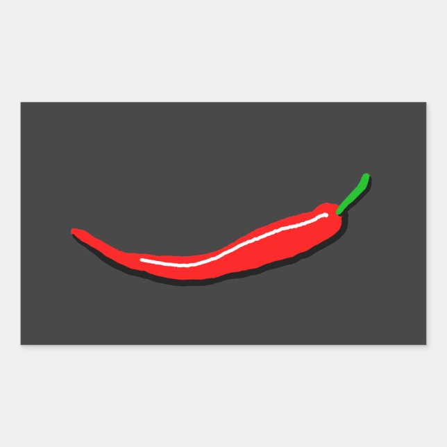 Roter Chili Rechteckiger Aufkleber (Vorderseite)
