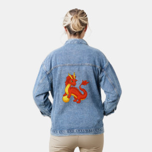 Roter chinesischer Drache Jeansjacke