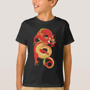 Roter chinesischer Drache T-Shirt