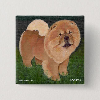 Roter Chow-Chow Knopf Button