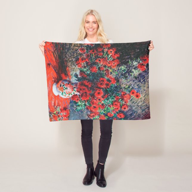 Roter Chrysanthemum, Monet Fleecedecke (Beispiel)
