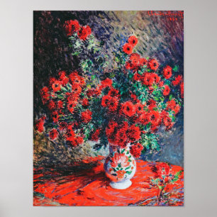 Roter Chrysanthemum, Monet Poster