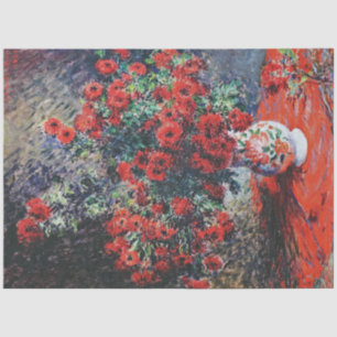 Roter Chrysanthemum, Monet Seidenpapier