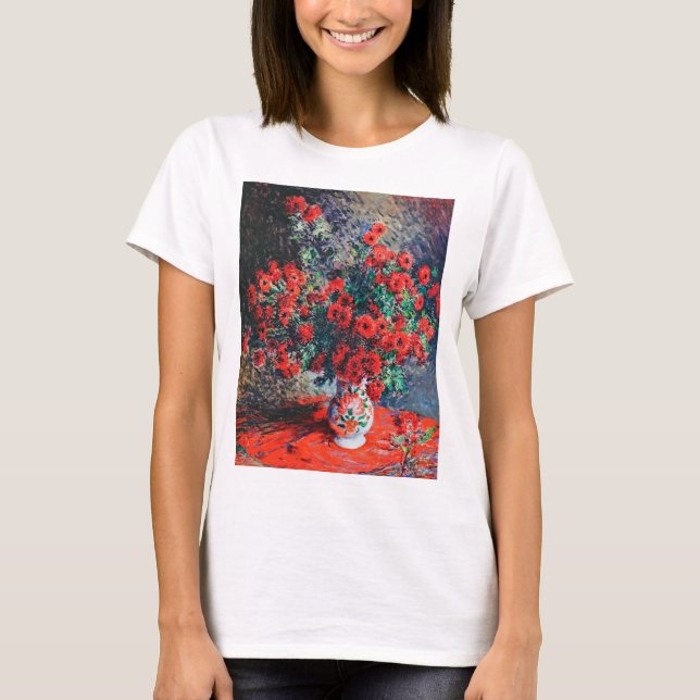 Roter Chrysanthemum, Monet T-Shirt (Vorderseite)