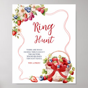 Roter Coquette-Beeren-In-Liebe-Ring-Suche-Spiel-Sc Poster