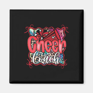 Roter Coquette Cheer Coach Dad Cheerleading Pom Me Magnet