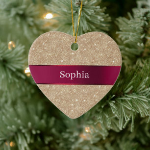 Roter Creme-Leoparden-Tierdruck-Weihnachten Keramik Ornament