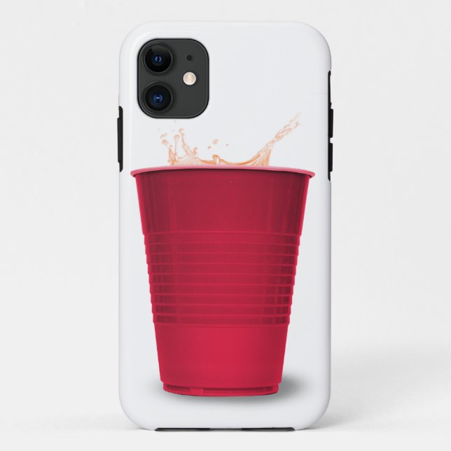 Roter Cup Case-Mate iPhone Hülle (Rückseite)