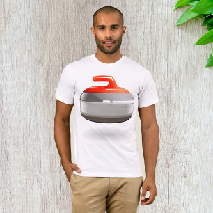 Roter Curlingstein Wintersport T-Shirt