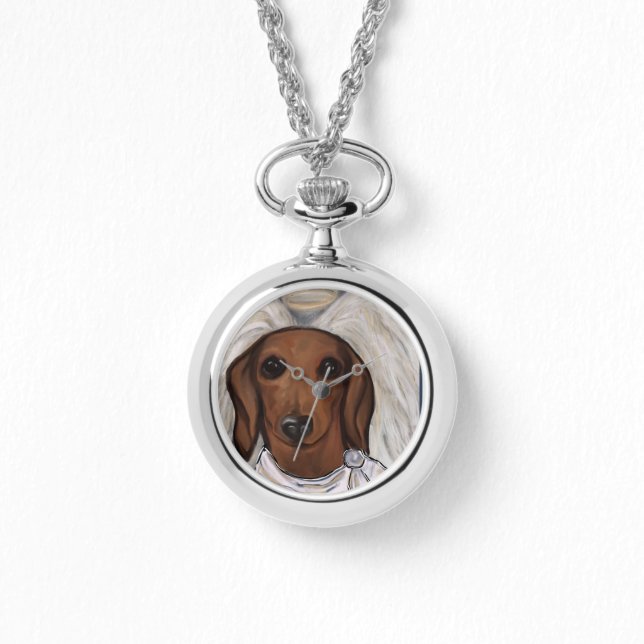 Roter Dachshund Armbanduhr (Vorderseite)