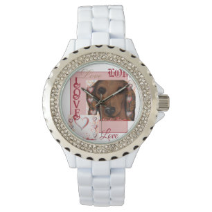 Roter Dachshund        Armbanduhr