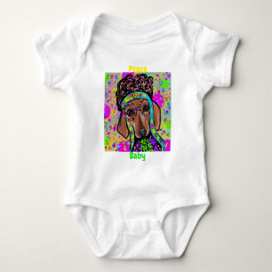 ROTER DACHSHUND           BABY STRAMPLER