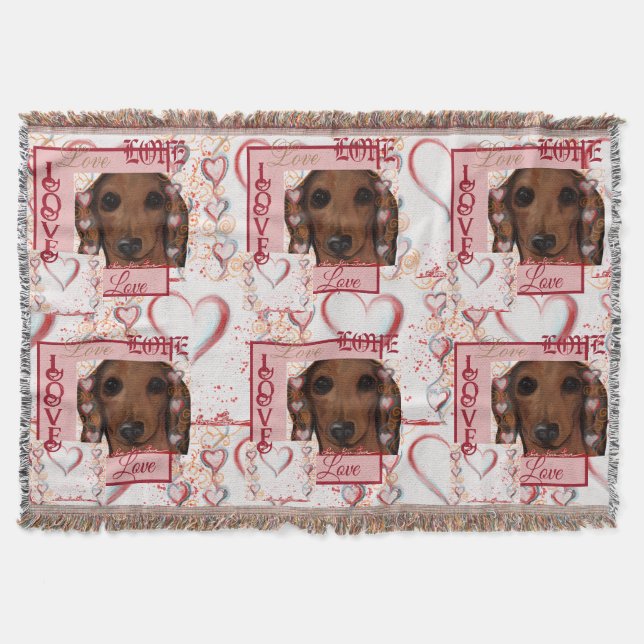 Roter Dachshund  Decke (Vorderseite)