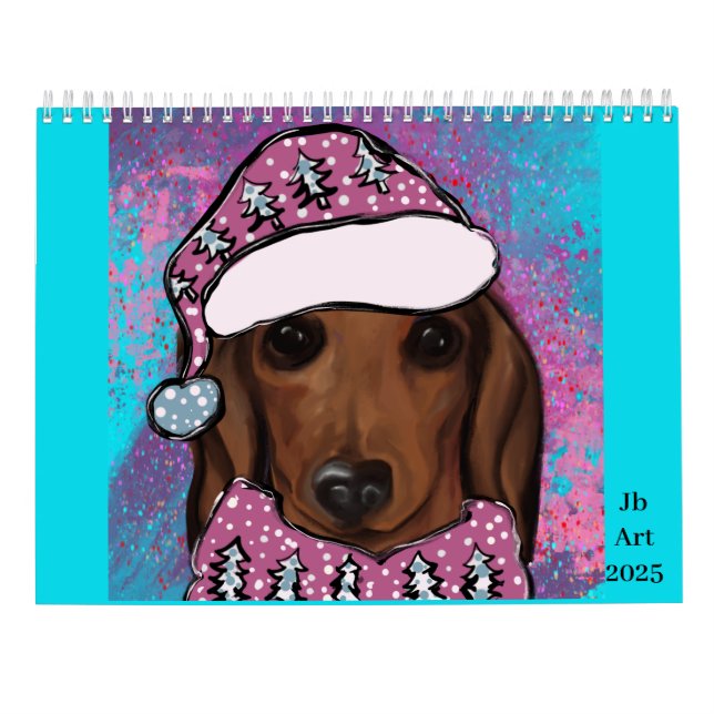 Roter Dachshund  Kalender (Rückseite)