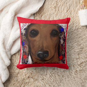 Roter Dachshund      Kissen