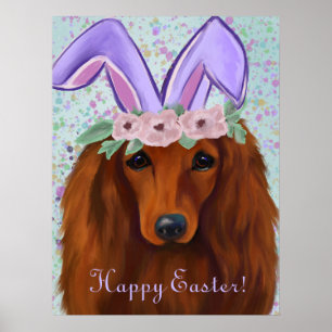 ROTER DACHSHUND POSTER