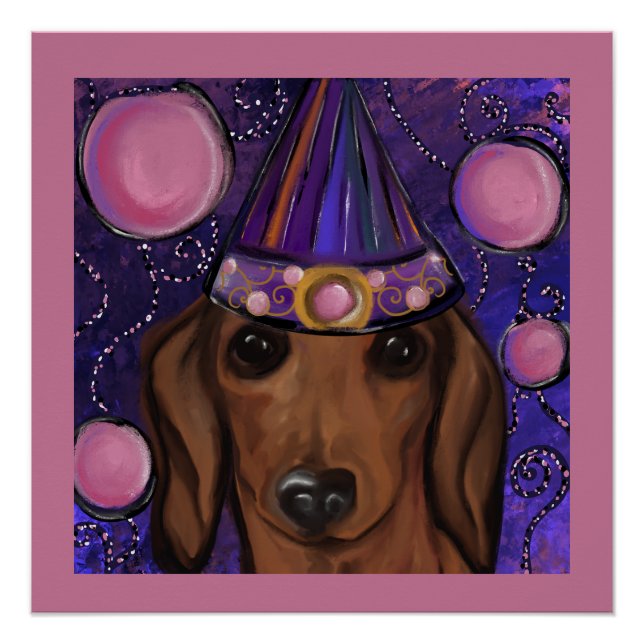 Roter Dachshund Poster (Vorderseite)