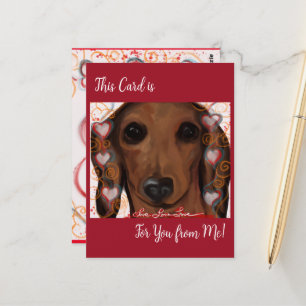 ROTER DACHSHUND POSTKARTE