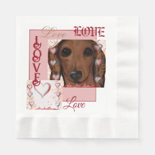 Roter Dachshund      Serviette