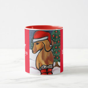 Roter Dachshund Tasse