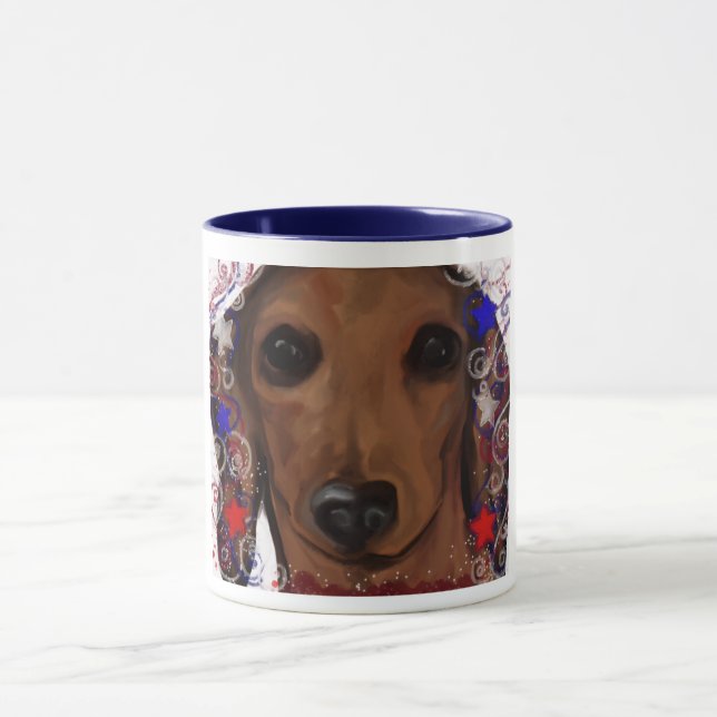 Roter Dachshund      Tasse (Zentrum)