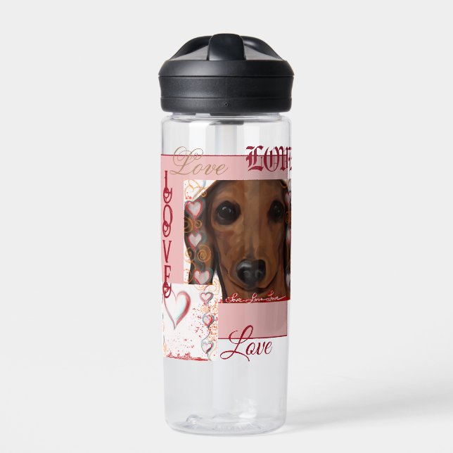 Roter Dachshund      Trinkflasche (Vorderseite)