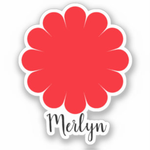 Roter Daisy Blume Blumenkohl Individuelle Name far Aufkleber