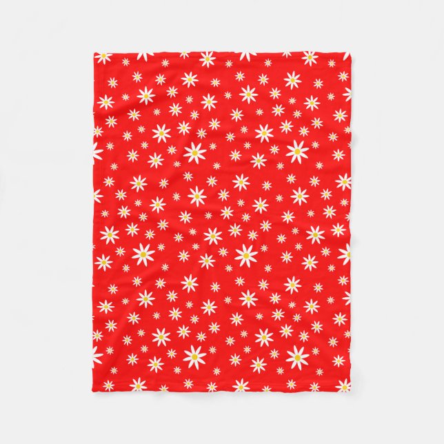 Roter Daisy Fleece Blanken (Vorderseite)