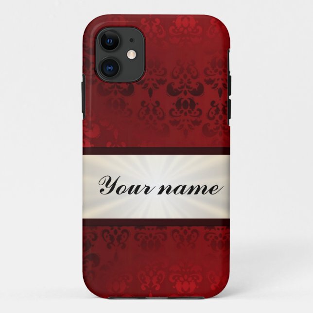 Roter Damast und Band Case-Mate iPhone Hülle (Rückseite)