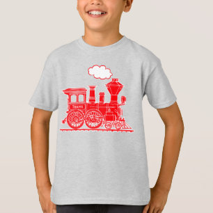 Roter Dampf Locozug "Ihr Name" scherzt T - Shirt
