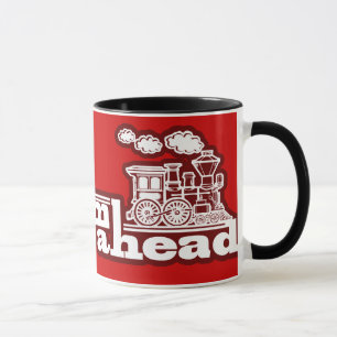 Roter Dampflok-Tasse mit Volldampf voraus Tasse
