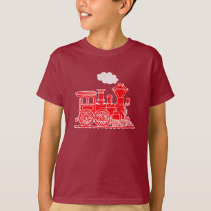 Roter Dampflokomotivzug-T - Shirt