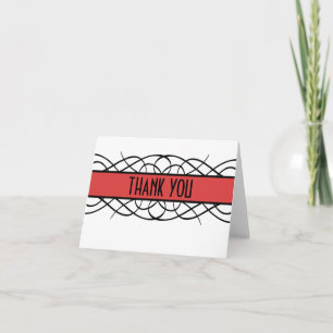 Roter Deko Blühte Dankeschön-Karte Dankeskarte