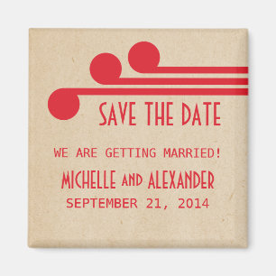 Roter Dekochic-Save the Date Magnet