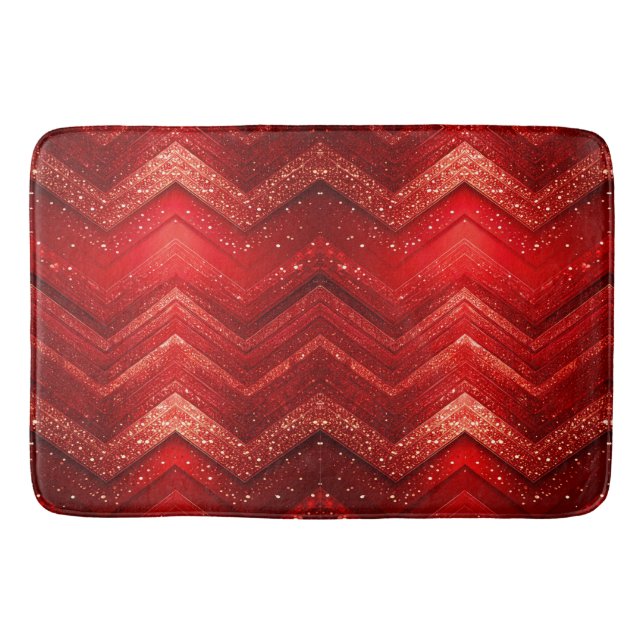 Roter dekorativer Glitzer Badematte (Vorderseite)