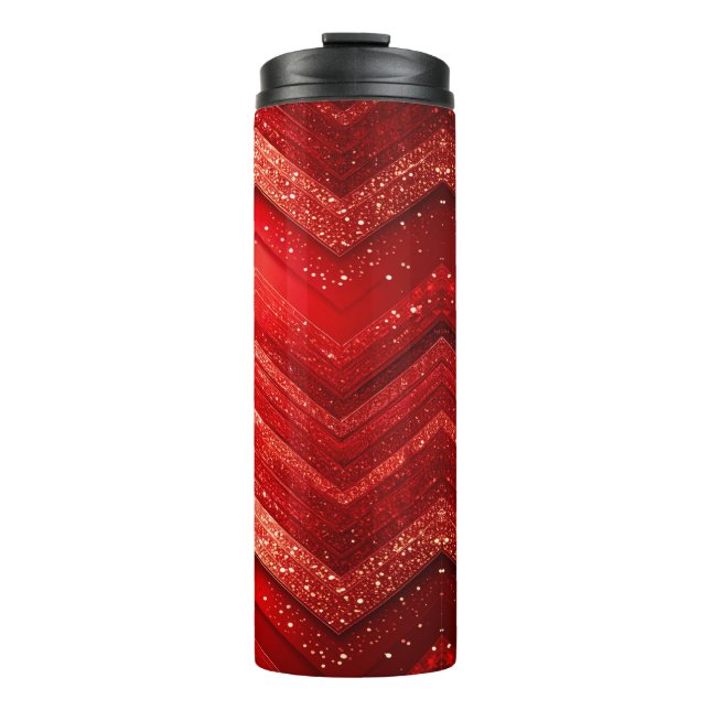 Roter dekorativer Glitzer Thermal Tumbler Thermosbecher (Vorderseite)