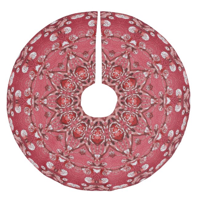 Roter dekorativer Weihnachtsbaumrock Polyester Weihnachtsbaumdecke (Vorderseite)