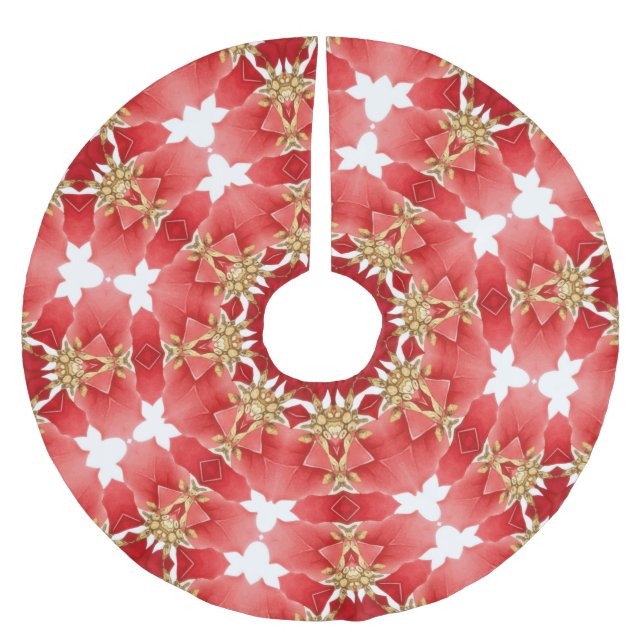Roter dekorativer Weihnachtsbaumrock Polyester Weihnachtsbaumdecke (Vorderseite)